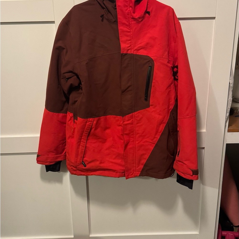 Men's Red and Brown Ski Jacket